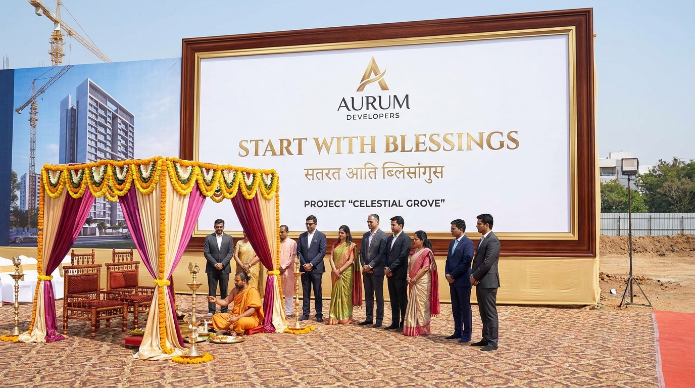Land blessing and foundation puja in Bangalore in Yelahanka