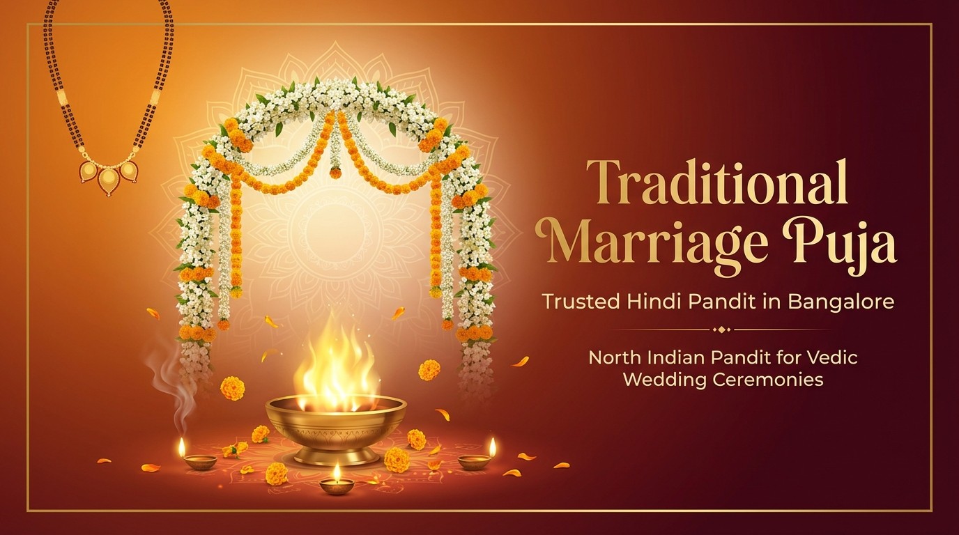 Wedding mandap ceremony with pandit ji in Bangalore for sacred vows in Bellandur
