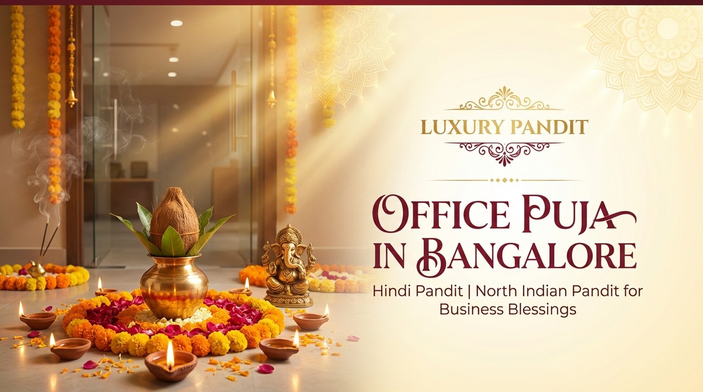 Commercial space blessing ceremony with pandit ji in Bangalore in Electronic City