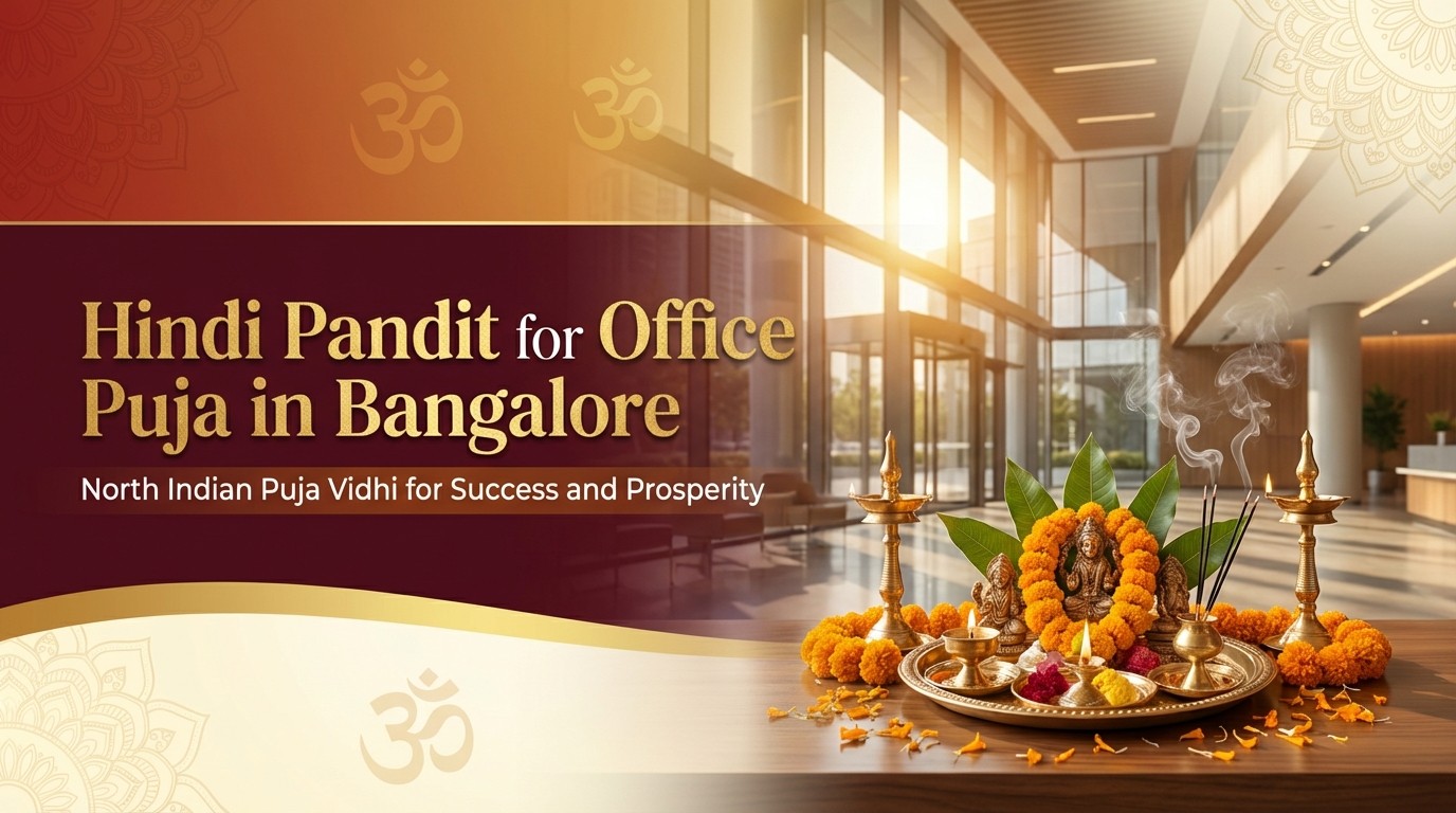 Lakshmi Ganesh Office Puja Bangalore setup by North Indian pandit in Marathahalli