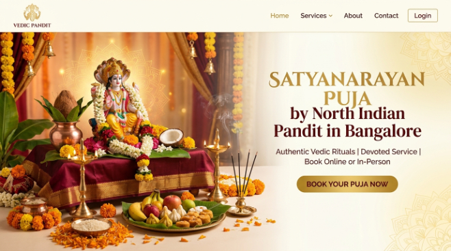 Satyanarayan Katha Bangalore with prasad setup by Hindi pandit in Bellandur