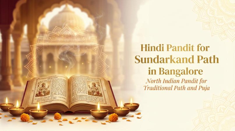North Indian pandit in Bangalore conducting Sundarkand Path in Bellandur